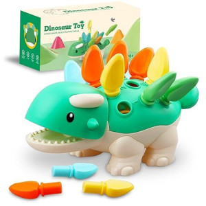 Toddler Montessori Toys Educational Dinosaur Game Learning Activities - Gifts For 6 9 12 18 Month Age 1 2 3 4 One Year Old Boy Girl Kid Birthday - Baby Sensory Fine Motor Skills Developmental Toys