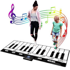 Sunlin 6Ft. Piano Mat, Floor Keyboard Playmat: 24 Keys, 10 Demos, 8 Instrument Sounds, Record & Playback, Giant Interactive Musical Toys Gifts For Boys & Girls Age 3 4 5 6 7 8 9 Years Old