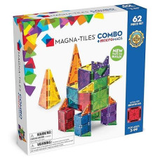 Magna-Tiles Combo 62-Piece Magnetic Construction Set, The Original Magnetic Building Brand