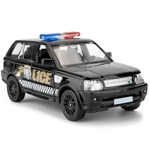 Bdtctk 1/36 Scale Land Rover Police Car Model, Zinc Alloy Die-Cast Pull Back Vehicles Kid Toys For Boy Girl Gift