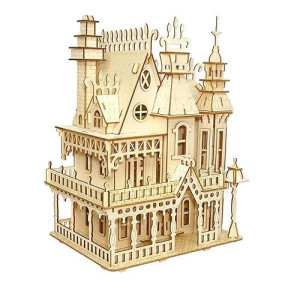 3D Puzzle House, Fantasy Villa Model Kit Diy Miniature Dolls House Kits Birthday Gift For Adults Teens (Fantasy Villa)