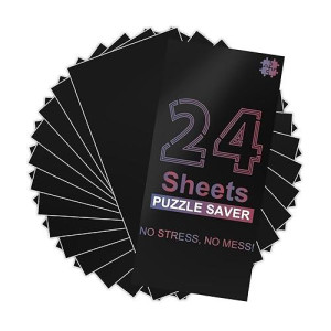 Puzzle Glue Sheets For 4 X 1000 Puzzles, 24 Sheets Black Puzzle Saver, Peel And Stick Puzzle Saver, No Mess Puzzle Glue Sheets And Frame To Preserve Your Finished 2000, 1000, 500 Jigsaw Puzzle