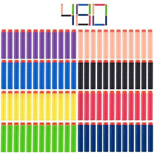 Kiseer 480 Pcs Colorful Refill Darts Bullets Ammo Pack For Nerf N-Strike Elite Series Blasters