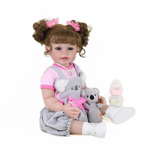 Wawa-Haokeai Baby Dolls Girl,22 In Realistic Newborn Baby Doll, Smiles Doll,Adorable Lifelike Babies,Full Soft Vinyl Reborn Toddler With Koala Toy Gifts Set For Children Kids Age 3+