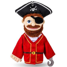 Role Play Hand Puppets Hand Plush Chef Doctor Fireman Pirate Detective Athlete Nurse Worker Hand Puppet Toys Puppets For Kids Storytelling Imaginative Pretend Play Teaching Preschool(Pirate)