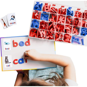 Magnetic Foam Letters For Kids - Classroom Alphabet Letters Kit 284 Pcs With Cvc Cards - Montessori Abc Board Magnets