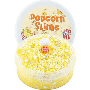 Yellow Popcorn Foam Slime, Good Stretchy And Non-Sticky Crunchy Slime, Slime Party Favors For Girls And Boys Ages 8-12, Slime Sensory Toys, Holiday Birthday Hallowmas Gift For Kids