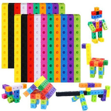 Spritegru 200Pcs Math Linking Cubes, Math Cubes Manipulative Connecting And Counting Snap Blocks For Early Math And Construction, Educational Toy For Preschool, Kindergarten, Homeschoo