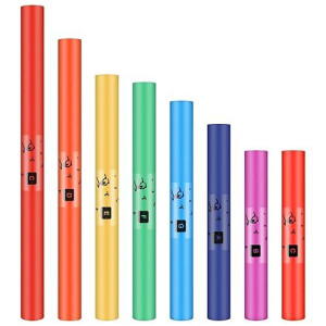 Silipull 2 Set Musical Sound Tube Set Of 8 Plastic Orff Percussion Instrument Colorful Octave Tube Kit Musical Toy