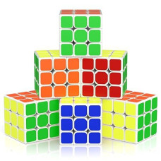 Vdealen 3X3X3 Speed Cube Set, 6 Pack Speed Cube Bulk Magic Cube Set, School Classroom Prize For Students Birthday Party Favors Stocking Stuffers Gifts For Kids Teens Adults(Sticker)