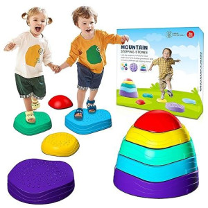 Stepping Stones For Kids ,5Pcs Non-Slip Plastic Balance ,Stepping Stones For Toddlers Ages 3 4 5 6 7 8 Years,Children'S Coordination Skills Obstacle Courses Sensory Toys For Toddlers,Indoor Or Outdoor Play