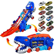 Abvsab Toddler Truck Toys For 3-8 Years Old Boys，Dinosaur Cars Transport Truck Carrier，Toddler Car Toy Set Gifts For Boys And Girls