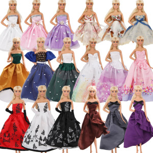 Ztweden Doll Dress Set With Handmade Doll Clothes Wedding Party Dresses Gown Includes Gloves For 115 Inch Girl Doll6 Styles