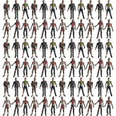 Powertrc Toy Zombie Action Figures With Movable And Detachable Joints | Mini Zombie Figurines | Great For Presents, Decoration, And Party Favors | Pack Of 6, 4 Inches Tall Zombies (72 Pcs)