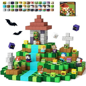 Gobidex 100Pcs Magnetic Blocks Game-Based Kid Building Toys For Boys Girls 3+, Build Magwonder World With Zomblock Magnets Cubes, 2024 Upgraded Stem Game Sensory Gift For Christmas Birthday