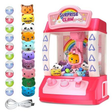 Shemira Claw Machine For Kids, Toys For 3 4 5 6 7 8 Year Old Girls, Christmas Birthday Gifts For Girls Age 3-5 5-7 6-8, Mini Vending Machine With Music & Adjustable Sound, Rechargable Dispenser Toys