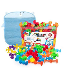 Odela Genius Suckers 155Pcs Suction Toy Kids Sensory Toys - Baby Toy Suckers Building Toys - Stem Development Sucker Toys For Kids - Colorful Suction Toy For 3 Year Olds - Interactive Bath Toy Set