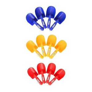 Spielstabil 12 Pack - Small Sand Scoops - Includes 3 Red, 3 Blue And 3 Yellow Beach Toy Shovels - Made In Germany…