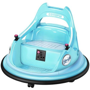 Forever Source 12V Electric Ride On Bumper Car For Toddlers W/Parent Remote Control, 360 Degree Spin, Lights, Music, 1.9Mph Max, Astm Certified, 3-5 Years Old, Blue