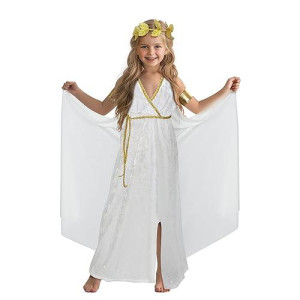 Homelex Greek Toga Costume For Kids Roman Crown Leaf Wreath Halloween Nobility Goddess Cosplay