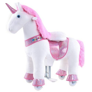 Wonderides Ride On Pink Unicorn Horse Ride On Toys For Girls Riding Unicorn Pony Walking Animal Giddy Up Ride On Pony Toys Medium Size 4 For Age 4-9 (36 Inch Height) M431