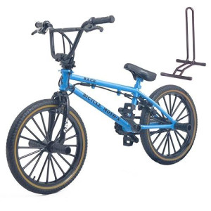 Ailejia Mini Diecast Finger Bike Extreme Sports Toy Bmx Finger Bicycle Toys Game Set For Kids And Adults, Metal Bike Model Collections Decoration Cool Boy Toy (Bmx Blue)