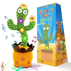 Ayeboovi Dancing Talking Cactus Toy, Singing, Repeating Cactus, Funny Dancing Talking Cactus Repeating Toys For Kids, Adjust Volume Sunny Cactus Mimicking Toy With 120 Songs For Baby Boys And Girls