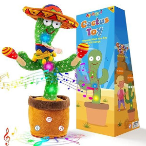 Ayeboovi Dancing Talking Cactus Baby Toy, Mimicking Recording Toy Repeats What You Say (Talking Adjust Volume Cactus)