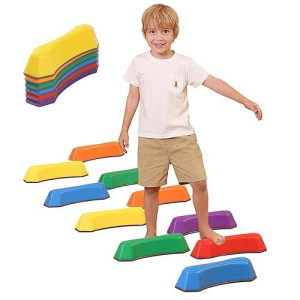 Stepping Stones For Kids Balance Beam Non-Slip Bottom Exercise Coordination And Stability Sensory Toys Toddler Outdoor Toys Kids Outdoor Play Equipment (6 Pcs)