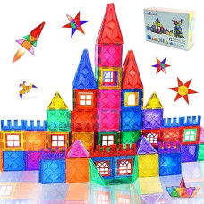 Love&Mini Magnetic Building Blocks - 75 Pcs 3D Stem Toys Building Blocks Preschool Learning Sensory Toys For 1 2 3 4 5 6 7 8 Years Old Boys Girls Birthday Xmas Gifts