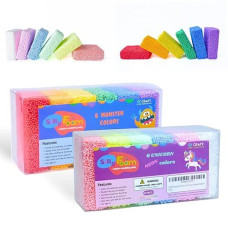 Silly Foam, Creative Modeling Foam Beads, 2-Pack Mixed Colors (Primary + Neon Pastel), Perfect For Preschool And Kids, Arts, Crafts, Sensory Play, Motor Skills, Non-Toxic (12 Colors) (Age 3+)