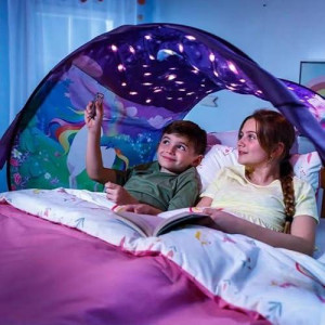 Winvin Magic Playhouse Tents Fantasy Fun For Kids,Foldable Play Tents, Pop Up Indoor Bed Tents,Magic Playhouse Princess Secret Castle,Birthday For Girls (Horse With Remote Light)