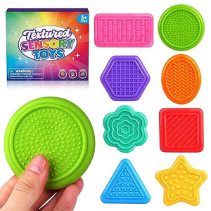 Fidget Toys For Kids: 8 Pack Textured Soft Pad For Autism Kids Calming - Fidget Stress Toys For Students Anxiety Relief - Small Prizes Fidget Toys