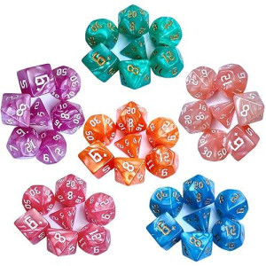 42Pieces Dnd Dice Set| Candy Color Polyhedral Dice Set For Board Game