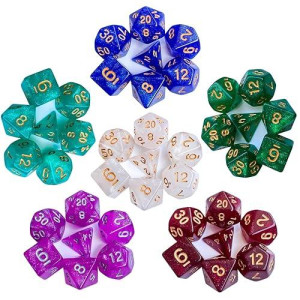 42Pieces Dnd Dice Set| Galaxy Single Color Polyhedral Dice Set For Board Game