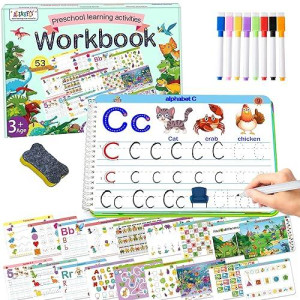 Montessori Preschool Learning Tracing Workbook - Toddler Handwriting Practice Letter And Numbers Busy Activity Book Dry Erase, Autism Materials Prek Educational Learning Toy For Kids Age 3 4 5