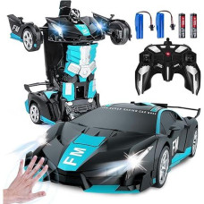 Wrystte Remote Control Car For Boys,Gesture Sensing Transform 2.4G Rc Cars With Light Music,Toy Car For Ages 4-12,One Button Deformation,360 Rotating Drift 1:18 Scale,Xmas Birthday Gift For Boys Girls