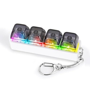 Keyboard Fidget Toy For Adults Keyboard Clicker With Led Light Keychain Fidget Stress Relief Sensory Toy