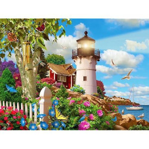 Springbok'S Coastal Illumination 500 Piece Jigsaw Puzzle For Adults Features An Idealic Costal Retreat - Made In The Usa