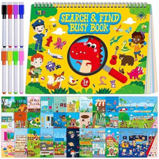 Spritegru Search & Find Book, 30 Different Themes 32 Pages Activities Book, Montessori Learning Toy Educational Game Autism Sensory Toys For Preschool Girls And Boys Ages 3, 4, 5, 6