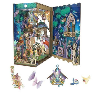 Tonecheer X British Library Diy Book Nook Kit,Shakespeare 3D Wooden Puzzle For Adults,Miniature House Booknook Bookshelf Insert Decor With Led Lights Unique Gifts (A Midsummer Night'S Dream)