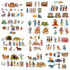 Windkream 12 Set Felt Board Stories Pieces Set Felt Animals Bible Fairy Tales For Preschool Animals Figures Flannel Board Stories For Toddlers Preschool Kindergarten Storytelling (Bible)