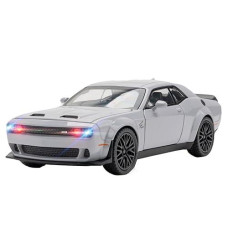 Ymhat Toy Cars 1/32 Dodge Challenger Die Cast Metal Toy Cars Hellcat Toy Car With Sound And Light Pull Back Hellcat Car For 3+ Year Old Boys And Kids