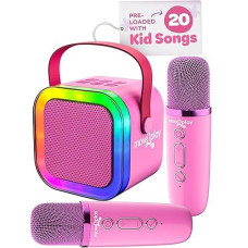 Move2Play, Mini Karaoke Machine For Kids | Includes 20+ Kids Songs | 2 Microphones | Connect With Bluetooth | Valentine'S Day & Birthday Gift | Ages 2, 3, 4, 5+ Year Old | Girls, Boys, & Toddler