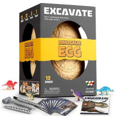 Jumbo Dino Egg Dig Kit - 12 Dinosaurs Excavation Kit, Dinosaur Toys For Kids 5-7, Fossil Dino Toys Dig Kits For Dinosaur Collection, Dinosaur Toys Gifts For Boys Girls 6 And Up Year Old Birthday Gift