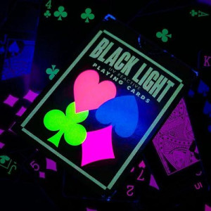 Uv Black Light Playing Cards By Island Dogs- Neon Fluorescent Glow Deck For Black Light Games, Glow In The Dark Playing Cards, Parties, And Poker - Unique Cards, Durable, Great Gift For Collectors