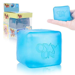 Stress Cube Squishy Stress Balls For Adults Kids Sensory Fidget Toy For Your Best Mellow And Chill -Ice Cubes-Square Shape With Filling (Blue Cube)