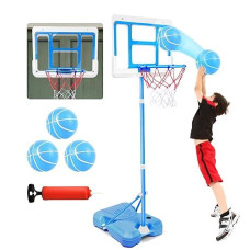 Shylizard Kids Toy Gift For 3 4 5 6 7 8 Years Old, Kids Basketball Hoop Adjustable Height 3.5Ft-6.2Ft, Mini Basketball Hoop For Boys Girls, Basketball Goal Toys Outdoor Indoor Game Gifts(Blue)