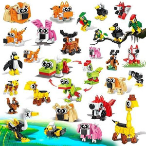 Insoon 30 Pack Party Favors For Kids Building Toy, 750 Pcs Animals Building Block Set For Goodie Bag Stuffers, Classroom Student Prizes Christmas Easter Birthday Gift For Boys Girls Ages 6-12+