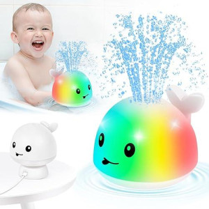 【2025 Upgraded】Gigilli Baby Whale Bath Toy - Easy Charging, Bath Toys For Kids Ages 1-3, Light Up Bath Fountain Toy 6-12-18 Months Toddlers Bathtub Toy Sprinkler, Baby Valentines Birthday 1 2 3 Gifts